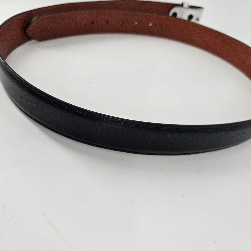 Custom BLACK with SILVER Genuine Leather Interchangeable BELT STRAP sz 45NOTE